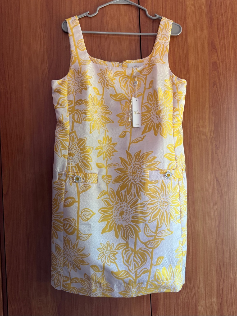 NWT Lilly Pulitzer 10 Albright Shift Dress Via Sunny Jacquard Yellow Sunflowers